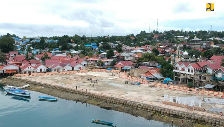 Ilustrasi proyek penataan kawasan kumuh Apolo dan Pesisir Selatan Kota Tual yang berada di sekitar Pantai Kiom Provinsi Maluku (FOTO: Biro Komunikasi Publik Kementerian PUPR RI)