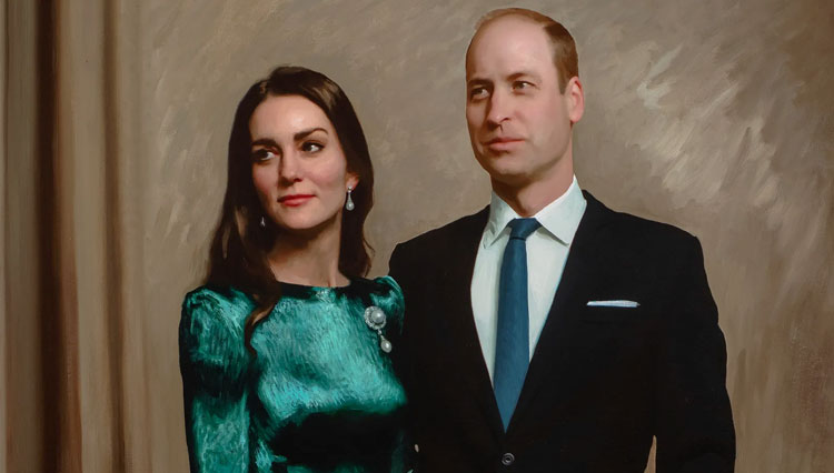 Lukisan Jamie Coreth menunjukkan keanggunan Kate Middleton dan Pangeran William. (Foto: Jamie Coreth/Fine Art Commissions)