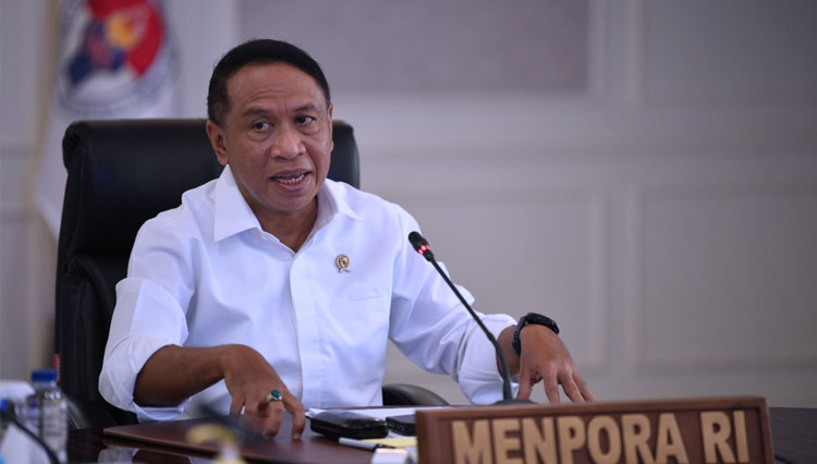 Menteri Pemuda dan Olahraga Republik Indonesia (Menpora RI) Zainudin Amali saat memberikan keterangan pers (foto: Dokumen/Kemenpora)