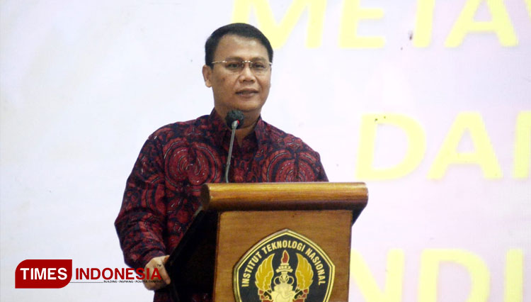 Wakil Ketua MPR RI Dr Ahmad Basarah SH MH saat menjadi pembicara di Seminar Nasional Metaverse ITN Malang. (Foto: Adhitya Hendra/TIMES Indonesia)