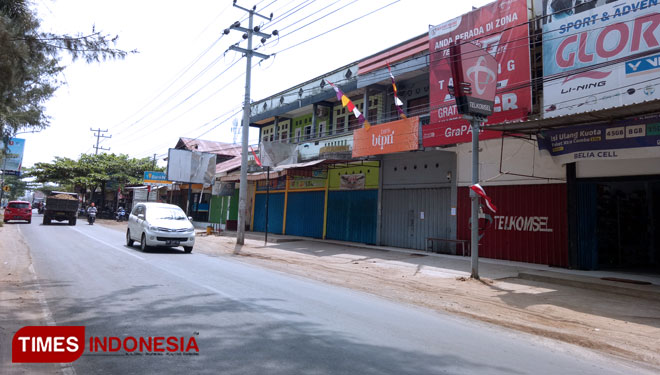 Jalan Utama Protokol Lombok Utara yang akan menjadi jalur dua. (Hery Mahardika/TIMES Indonesia)
