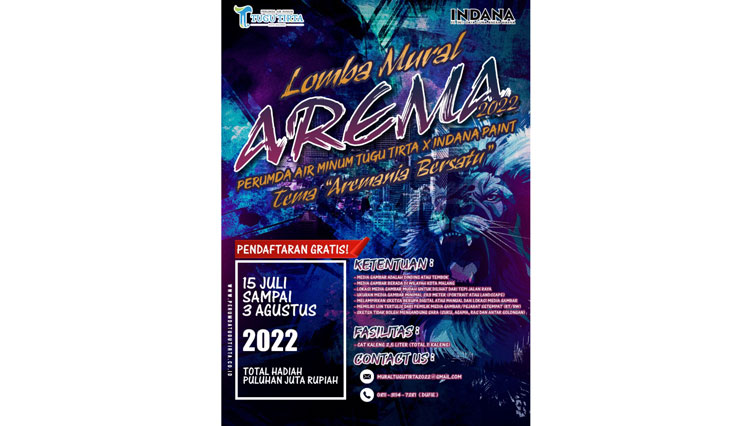 Ramaikan HUT Arema, Perumda Tugu Tirta Gelar Lomba Mural 'Aremania Bersatu'