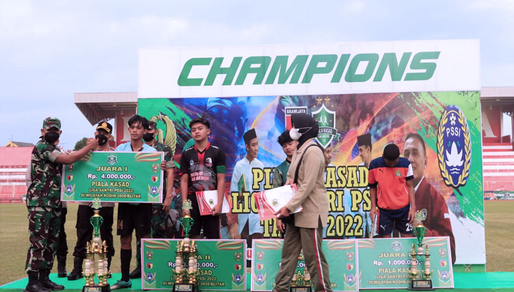 Menang Telak, Ponpes Anharul Ulum Juarai Liga Santri Wilayah Kodim 0808 Blitar
