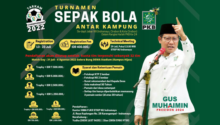 32 Tim Telah Siap Berlaga pada Turnamen Tarkam Harlah PKB di Indramayu
