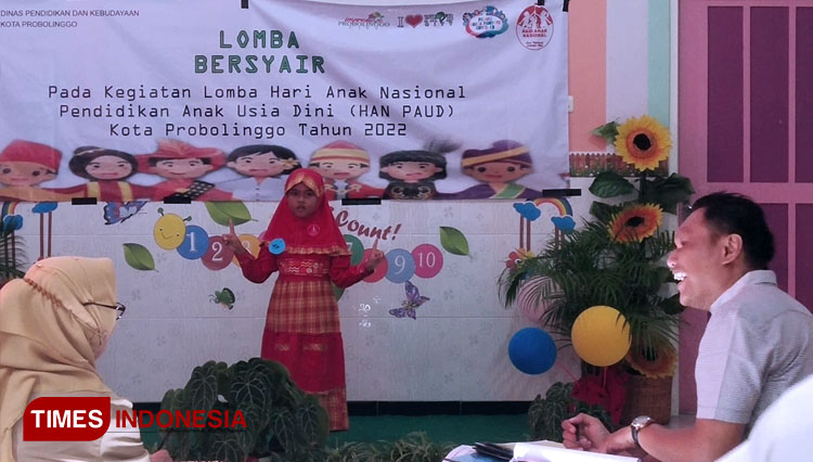 Peringati Hari Anak Nasional, Bocah PAUD di Kota Probolinggo Lomba Bareng Guru dan Ortu 
