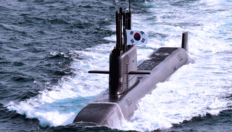 Kapal selam kelas Dosan Ahn Changho buatan Korea Selatan yang pertama. (FOTO: The Korea Herald/Angkatan Laut Republik Korea)