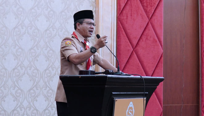 Bupati Bandung H.M Dadang Supriatna saat Sosialisasi Pencegahan Korupsi Bagi Kades, di Sutan Raja, Soreang, Senin (15/8/2022). (Foto: Diskominfo for TIMES Indonesia)