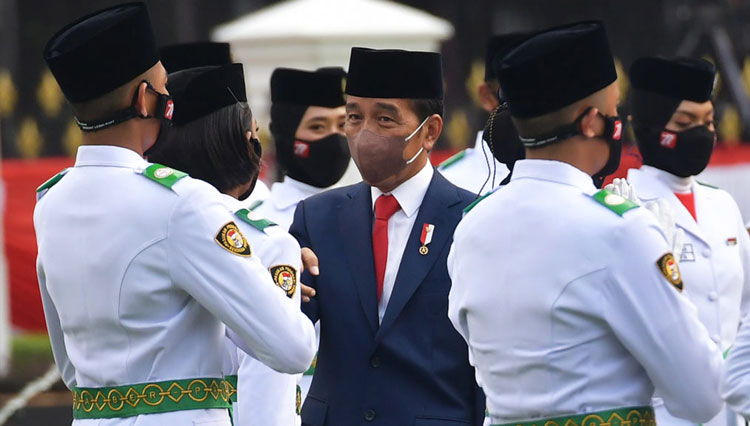 Presiden RI Jokowi kukuhkan Pasukan Paskibraka tahun 2022 (FOTO: Setkab)