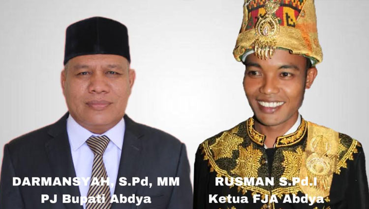 Pj Bupati Abdya, Darmansyah (kiri) dan Ketua FJA Abdya, Rusman (kanan). (FOTO: Desain T. Khairul Rahmat Hidayat/TIMES Indonesia)