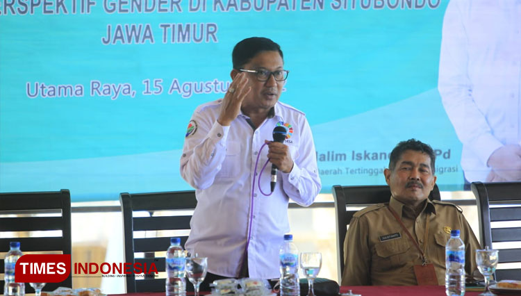 Staf Khusus Kemendes PDTT saat memberikan sambutan dalam rapat koordinasi di Utama Raya. (Foto: Abdul Jalil/TIMES Indonesia)