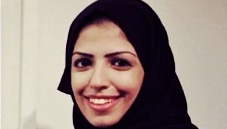 Salma al Shehab (34), wanita bekrbangsaan Arab yang dijatuhi hukuman penjara 34 tahun akibat gunakan Twitter. (Foto: Democracy now)