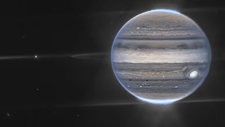 Gambar planet Jupiter ditangkap dengan teleskop James Webb, NASA. (Foto: AP)