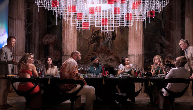 Film 'Glass Onion: A Knives Out Mystery' dengan foto perdananya (Foto: Netflix)