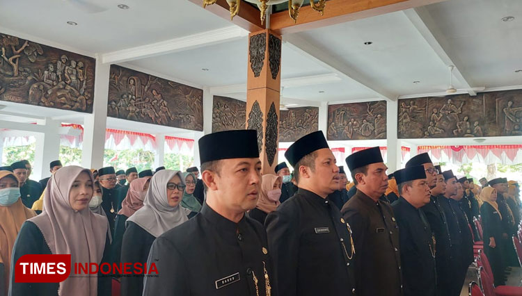 Suasana saat pejabat setruktural dan fungsional dilantik oleh Bupati Pacitan Indrata Nur Bayuaji (Foto: Rojihan/TIMES Indonesia)