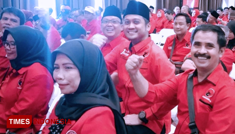 Peserta Rapat Koordinasi Wilayah 7 DPC PDI Perjuangan se Jawa Barat di Pangandaran (FOTO: Syamsul Ma'arif/TIMES Indonesia)