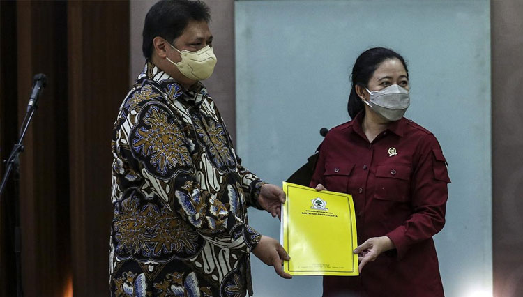 Ketum Golkar Airlangga Hartarto dan Ketua PDI Perjuangan Puan Maharani - (FOTO: dok DPR RI)
