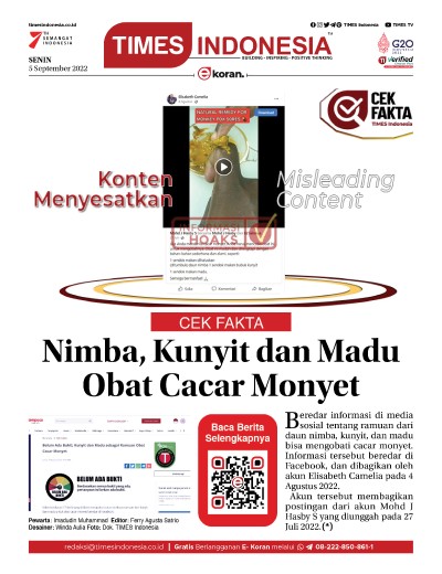 Edisi Senin, 5 September 2022: E-Koran, Bacaan Positif Masyarakat 5.0