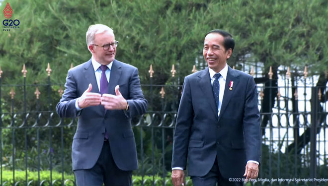 Presiden Joko Widodo dan Perdana Menteri Australia Anthony Albanese di Istana Bogor, Jawa Barat, Senin (6/6/2022). (dok. Sekretariat Presiden)