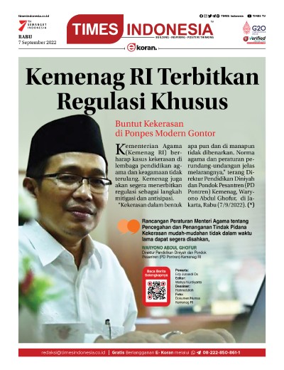 	Edisi Rabu, 7 September 2022: E-Koran, Bacaan Positif Masyarakat 5.0