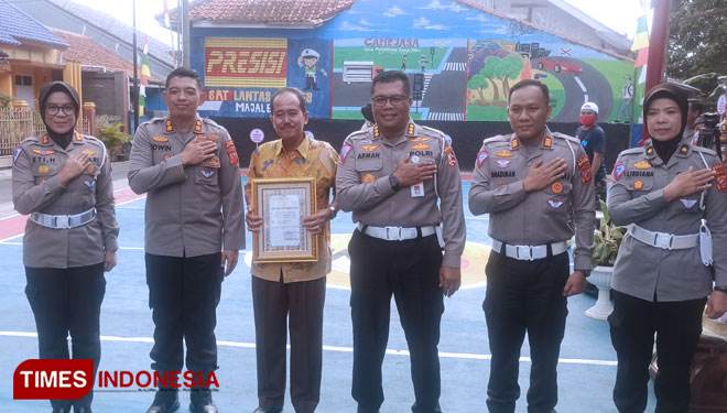 Korlantas Polri Lakukan Penilaian Kampung Tertib Lalu Lintas di Majalengka
