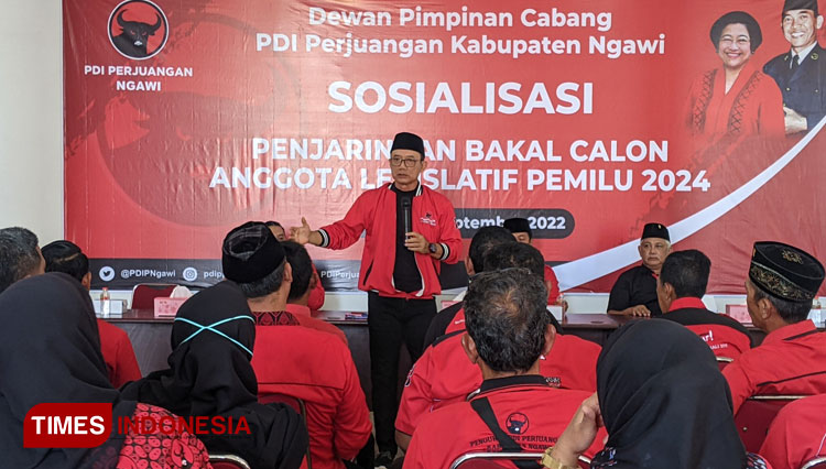 Sosialisasi penjaringan bacaleg PDIP Ngawi. (Foto: Miftakul/TIMES Indonesia)