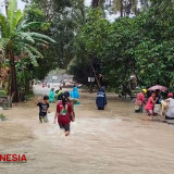 Lahan Pertanian Warga Pangandaran Terendam Banjir