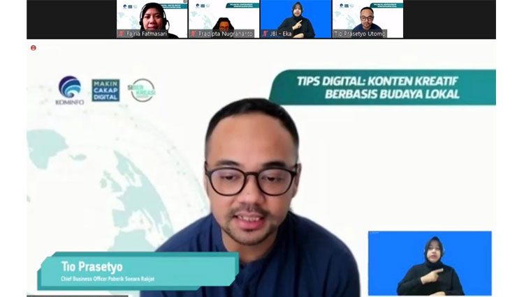 Acara webinar Bersama Kominfo Bekerja sama dengan Cakap Digital (Foto: Tangkapan layar)