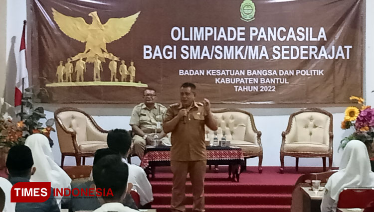 Wakil Bupati Bantul Joko Purnomo membuka Olimpiade Pancasila. (Foto: Totok Hidayat/TIMES Indonesia)