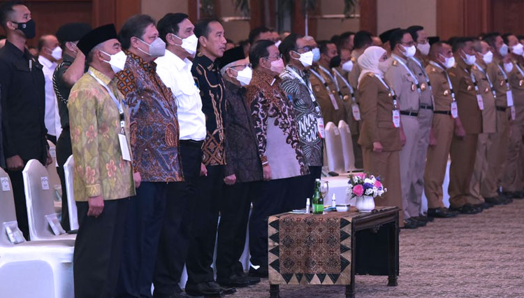 Rapat pengarahan Presiden RI Jokowi yang diikuti semua gubernur, wali kota, bupati, Menko, dan seluruh menteri di kabinet Indonesia  Maju di Jakarta. (Foto: Doc Kepresidenan for TIMES Indonesia) 