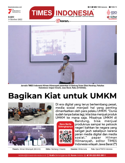  	Edisi Rabu, 5 Oktober 2022: E-Koran, Bacaan Positif Masyarakat 5.0 