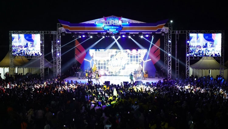 Kemeriahan Gebyar Korsa 2022 di Stadion Mulawarman Bontang sebagai penanda semangat kebersamaan dalam satu perusahaan (Foto: Pupuk Kaltim For TIMES Indonesia)