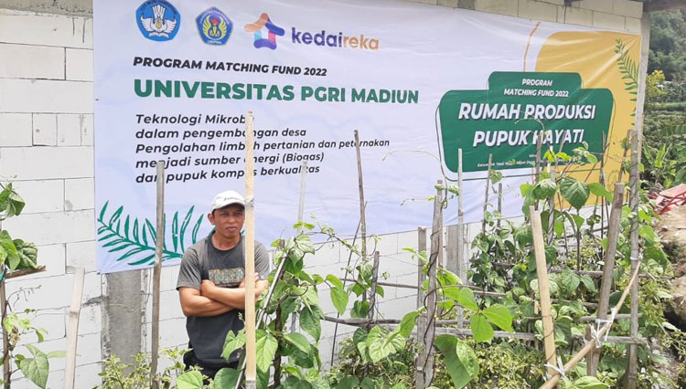 Rumah Produksi Pupuk Hayati Mitra kelompok tani Mulyosejati di desa Puntukdoro, Kabupaten Magetan. (Foto: Humas UNIPMA for TIMES Indonesia)