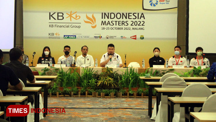 Pers konferensi PBSI jelang KB Financial Group Indonesia Masters 2022. Senin (17/10/2022). (Foto: Tria Adha/TIMES Indonesia)