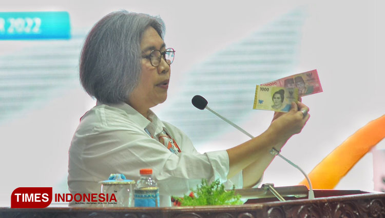 Anggota Komisi XI DPR RI Indah Kurnia Sosialisasi Cinta Rupiah di Koarmada II 