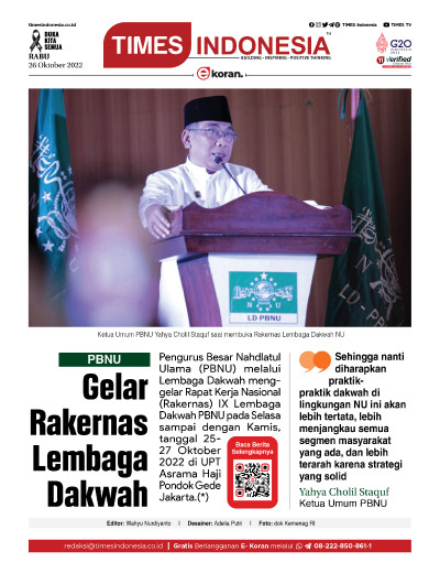 Edisi Rabu, 26 Oktober 2022: E-Koran, Bacaan Positif Masyarakat 5.0