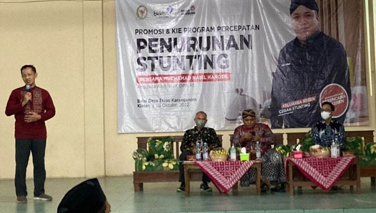 Sosialisasi program penurunan stunting di Kecamatan Karanganom Klaten. (FOTO: AJP TIMES Indonesia)