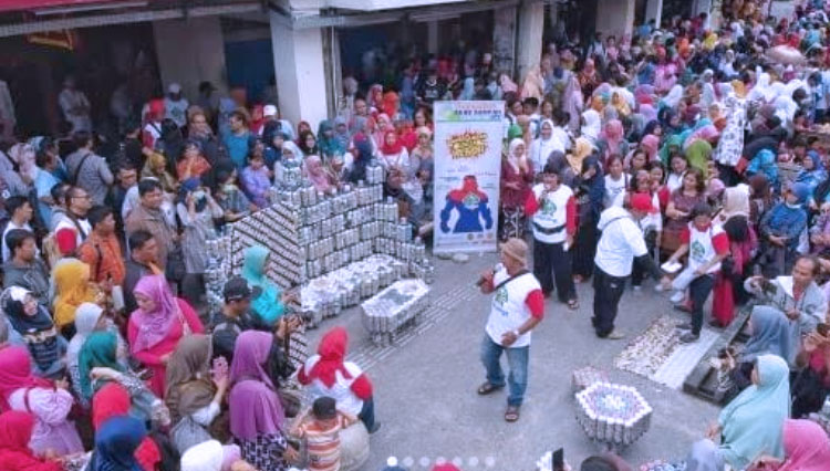 Aksi Paguyuban Bank Sampah DIY dalam Bank Sampah Jogja Heboh #1 tahun 2020. (FOTO: Dok. Erwan)