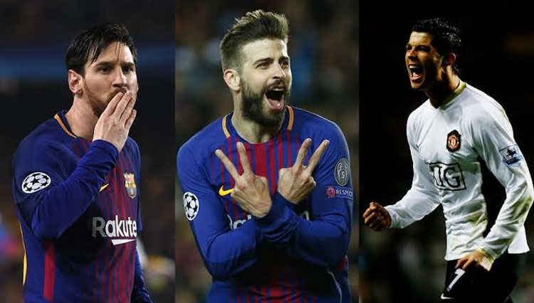 Gerard Pique. Ia adalah salah satu pemain yang pernah satu klub dengan Cristiano Ronaldo dan Lionel Messi. (FOTO: GOAL/Getty)