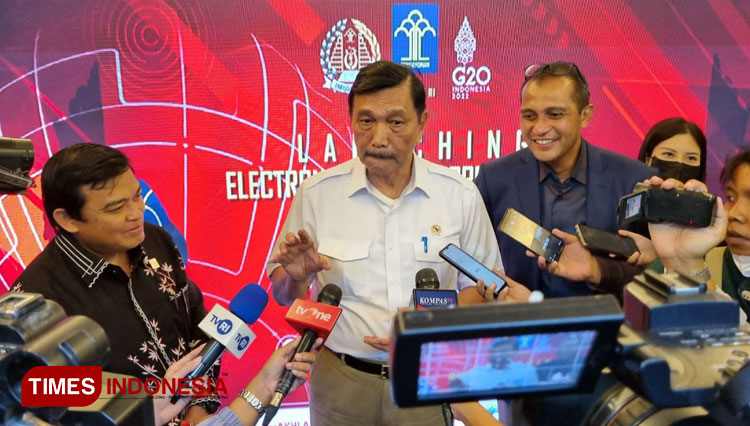 The Coordinating Minister for Maritime Affairs and Investment of Indonesia Luhut Binsar Pandjaitan at the Courtyard by Marriot Nusa Dua Bali on Thursday (10/11/2022). (Photo: Nauval Ardiansyah/TIMES Indonesia)