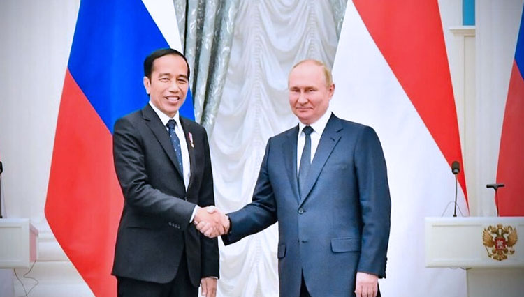 Joko Widodo and Vladimir Putin. (Photo: BPMI/Laily Rachev)