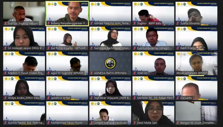 Pembukaan Pelatihan Dasar Pengawas Mutu Pakan Ahli secara Virtual. (FOTO: AJP TIMES Indonesia)