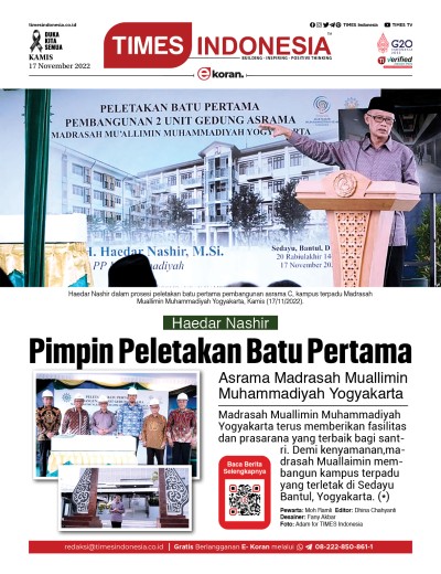Edisi Kamis, 17 November 2022: E-Koran, Bacaan Positif Masyarakat 5.0