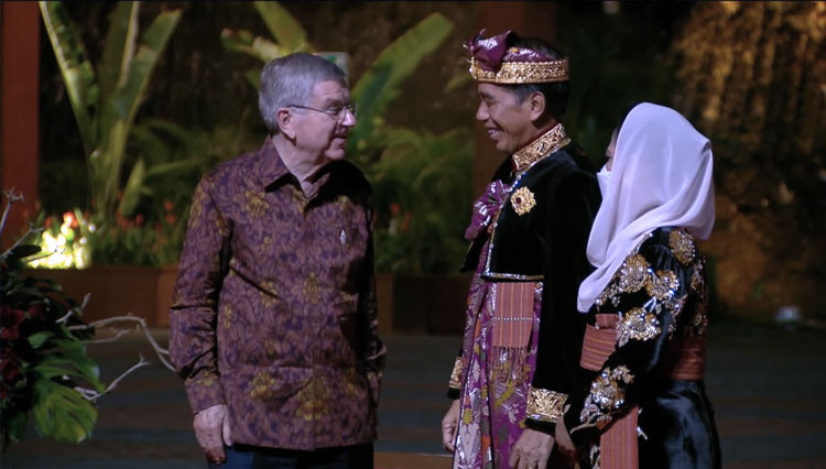 President of Indonesia Joko Widodo on Welcoming Gala Dinner at GWK. (Photo: Screenshot by TIMES Indonesia)