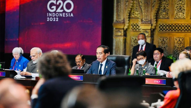 Presiden RI Jokowi saat membuka KTT G20 Indonesia. (Foto: Media G20 Indonesia)