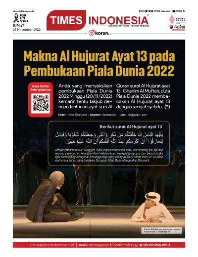  	Edisi Jumat, 25 November 2022: E-Koran, Bacaan Positif Masyarakat 5.0 