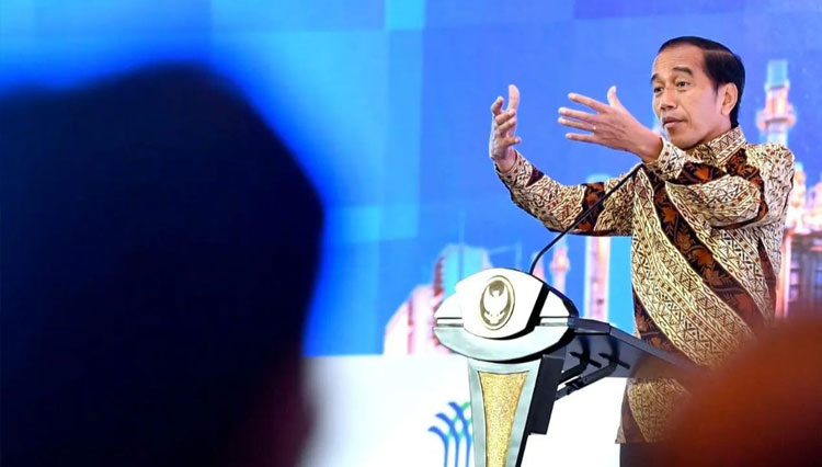 Presiden Jokowi memberikan sambutan para Rakornas Investasi tahun 2022. (FOTO: BPMI Setpres)