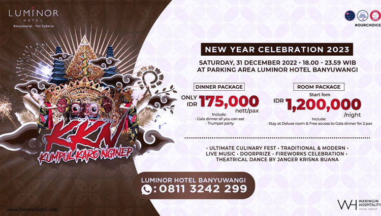Rayakan Malam Tahun Baru Spektakuler Hanya di Luminor Hotel Banyuwangi