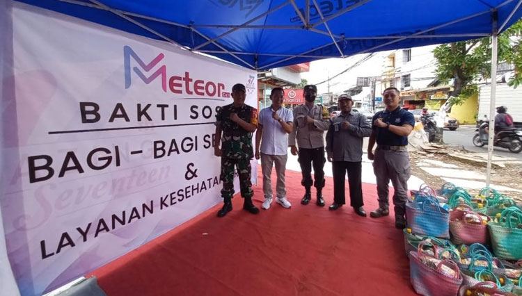 Direktur meteor cell berfoto bersama dengan BMh dan MUSPIKA. (FOTO: AJP TIMES Indonesia)