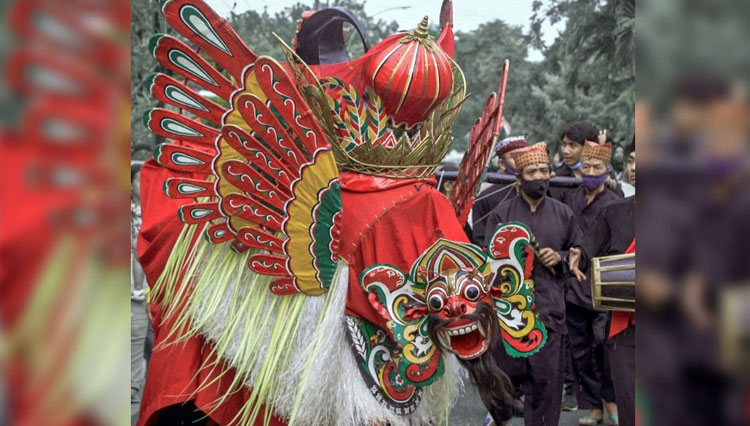 Barong Kemiren saat agenda Tumpeng sewu. (Foto: Anggara Cahya/TIMES Indonesia)