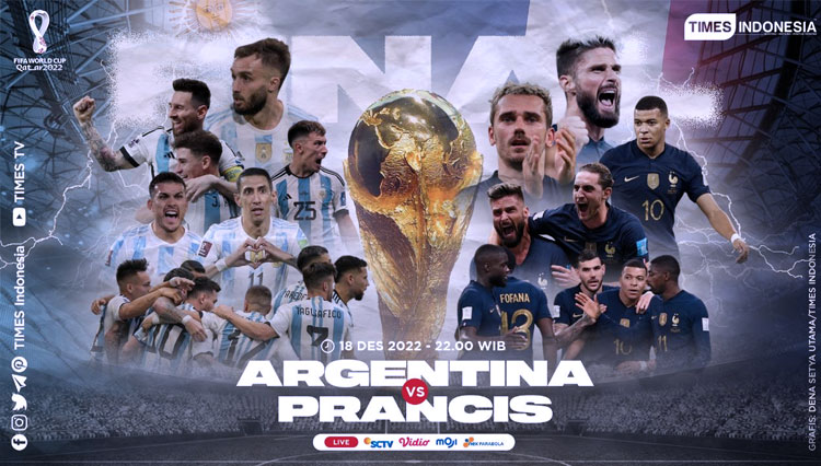 Argentina atau Prancis yang bakal berjaya di final Piala Dunia 2022? (Grafis: TIMES Indoensia)
